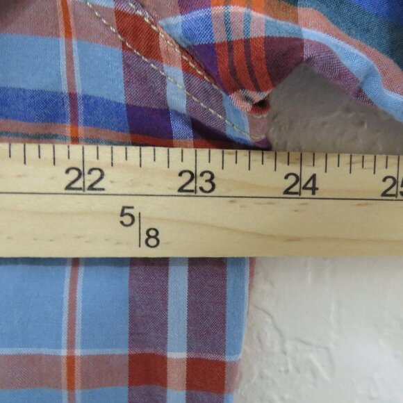 J.A.C.H.S. Clothing Co.* Men's Short Sleeve Snap‎ Down Pocket Plaid Shirt~ Large - Picture 7 of 11